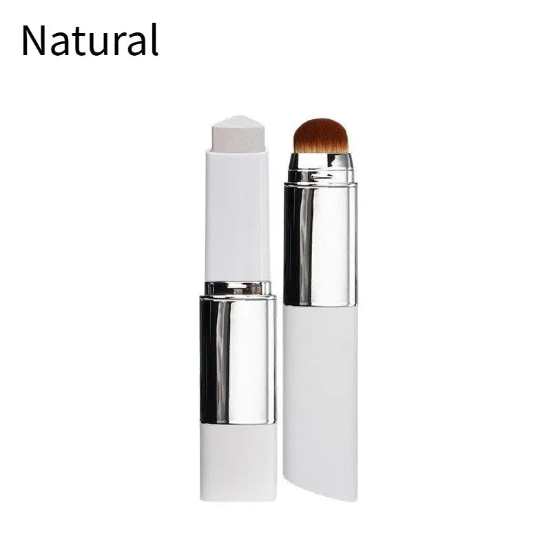 Blanc Cover Cream Stick V Foundation in a twist-up stick with an attached removable makeup brush.