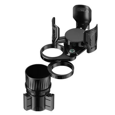 Carbon fibre black ABS car cup holder with retractable bottom adjusted to 10cm