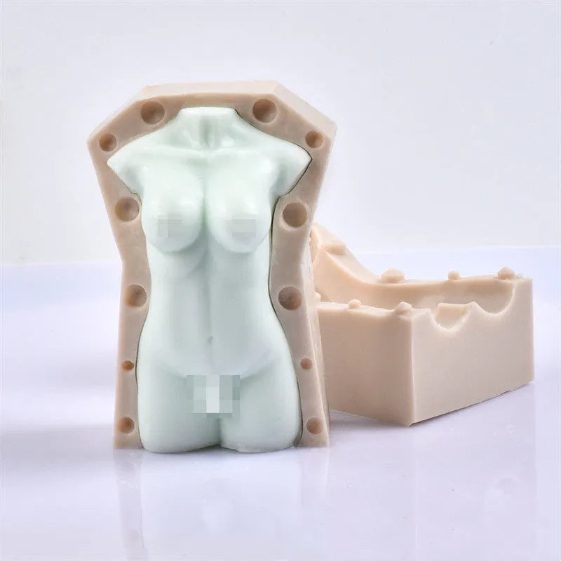 Geometric shaped silicone mould for candle and soap making with 10cm and 14cm sections.