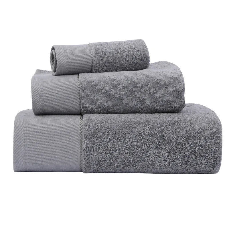 Cotton bath towel 70x140cm 600g in blue with combed yarn gear-break finish
