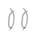 Good Morning copper electroplated Y-line earrings with geometric English letter motif for women
