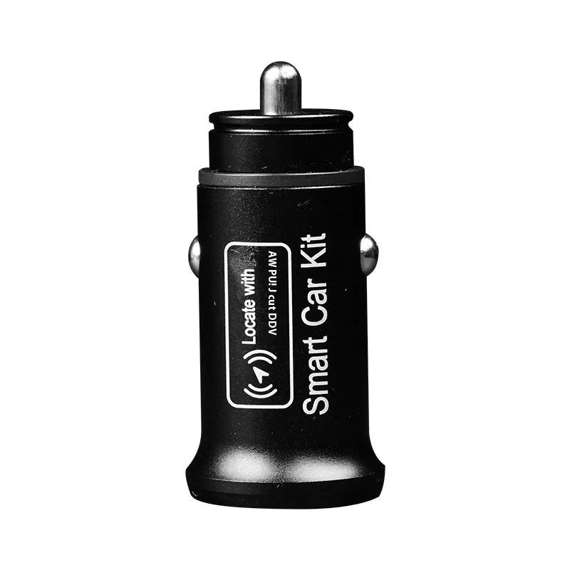Black car charger GPS locator device for finding lost vehicles.