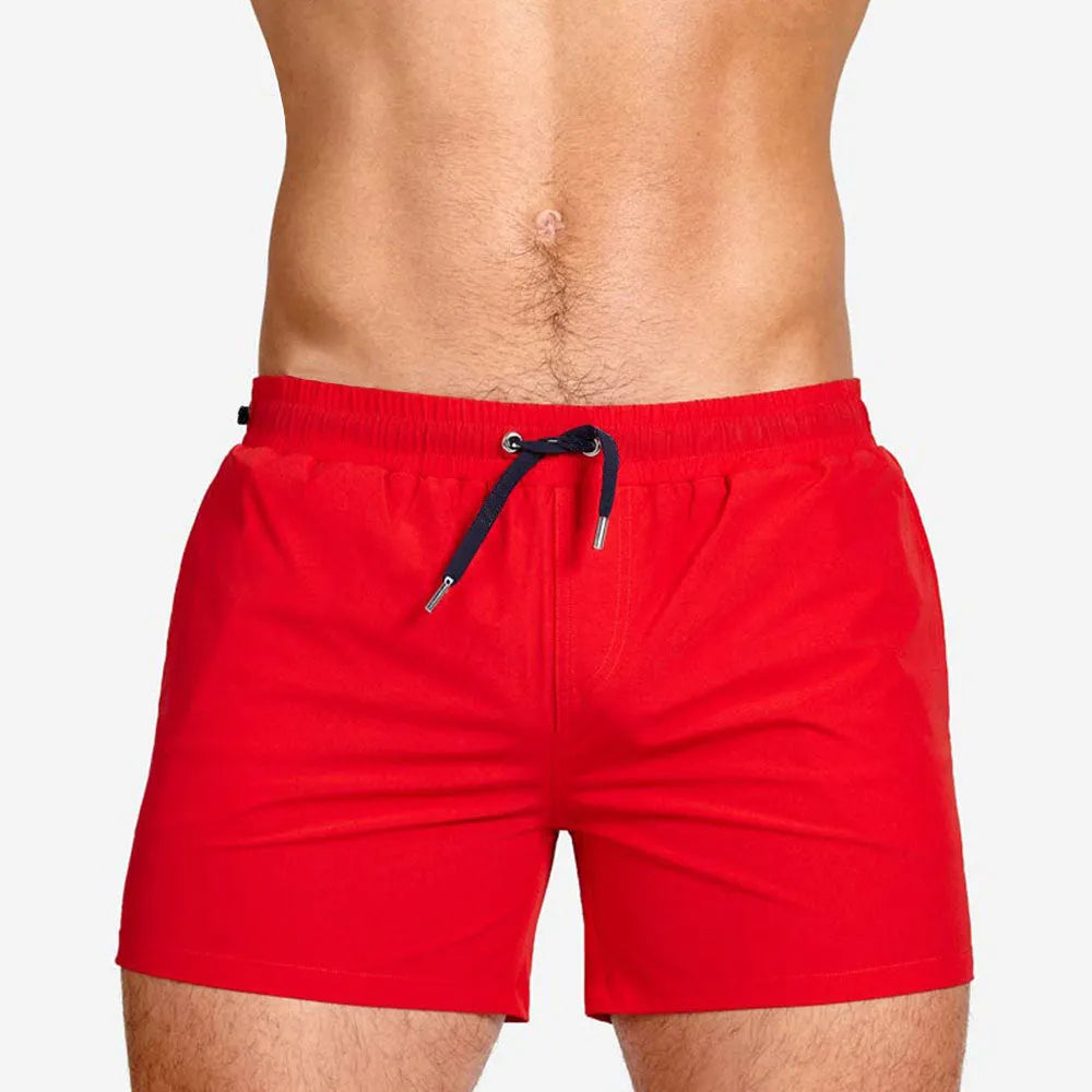 Men's mesh lining polyester shorts for swimming and sports in multiple colour options