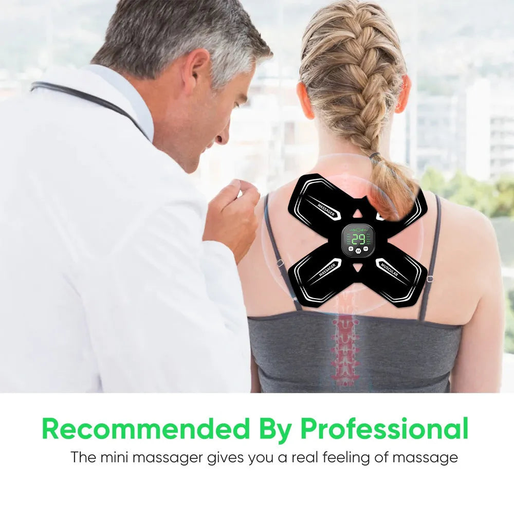 EMS massager cervical vertebra massage pad in white or blue with USB power and remote control or ordinary style options