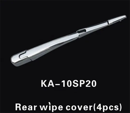 Four silvery ABS plastic rear window wiper cover trims for 2010 Hyundai vehicles