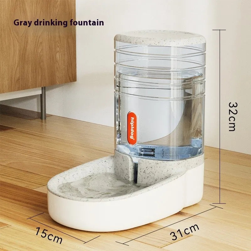 Grey automatic pet water dispenser with 3.8L capacity for cats and dogs