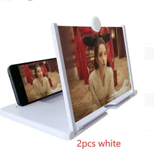 Acrylic lens phone amplifier with 3D HD screen, tempered glass back, black colour