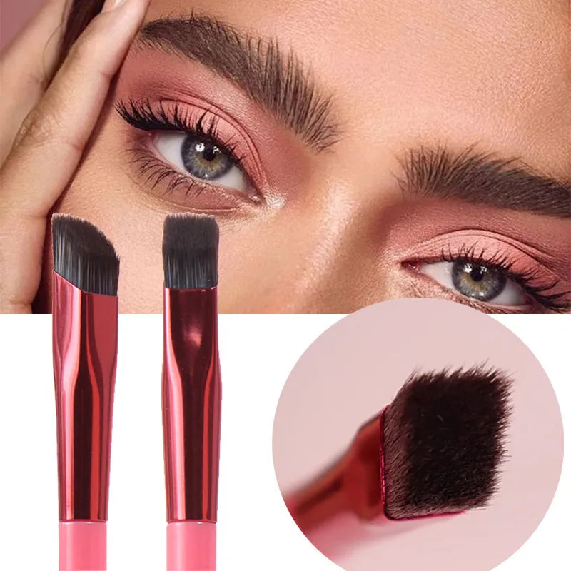 Nylon eyebrow brush with aluminium handle, 150mm total length, 10mm hair, for eyebrow paste and concealer
