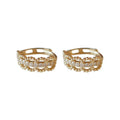 Small gold lace bone stud earrings with clip backing, made from 925 silver.