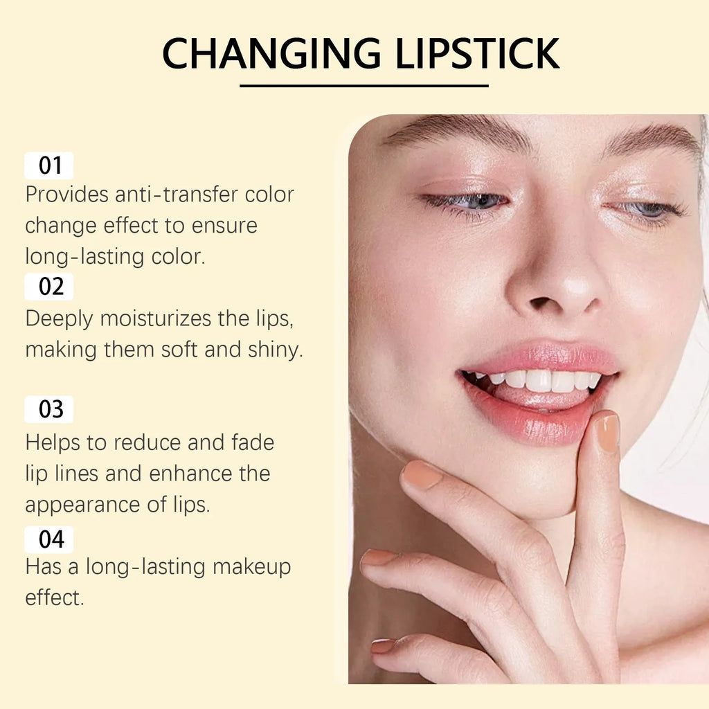 Gold foil nourishing lipstick in 2.6cm square packaging with 3.5g content