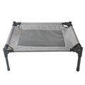 Grey Oxford cloth dog trampoline bed with iron frame, size 55x43x18cm, for small dogs