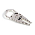 Zinc alloy golf ball fork and bottle opener tool in black, green or silver colour options