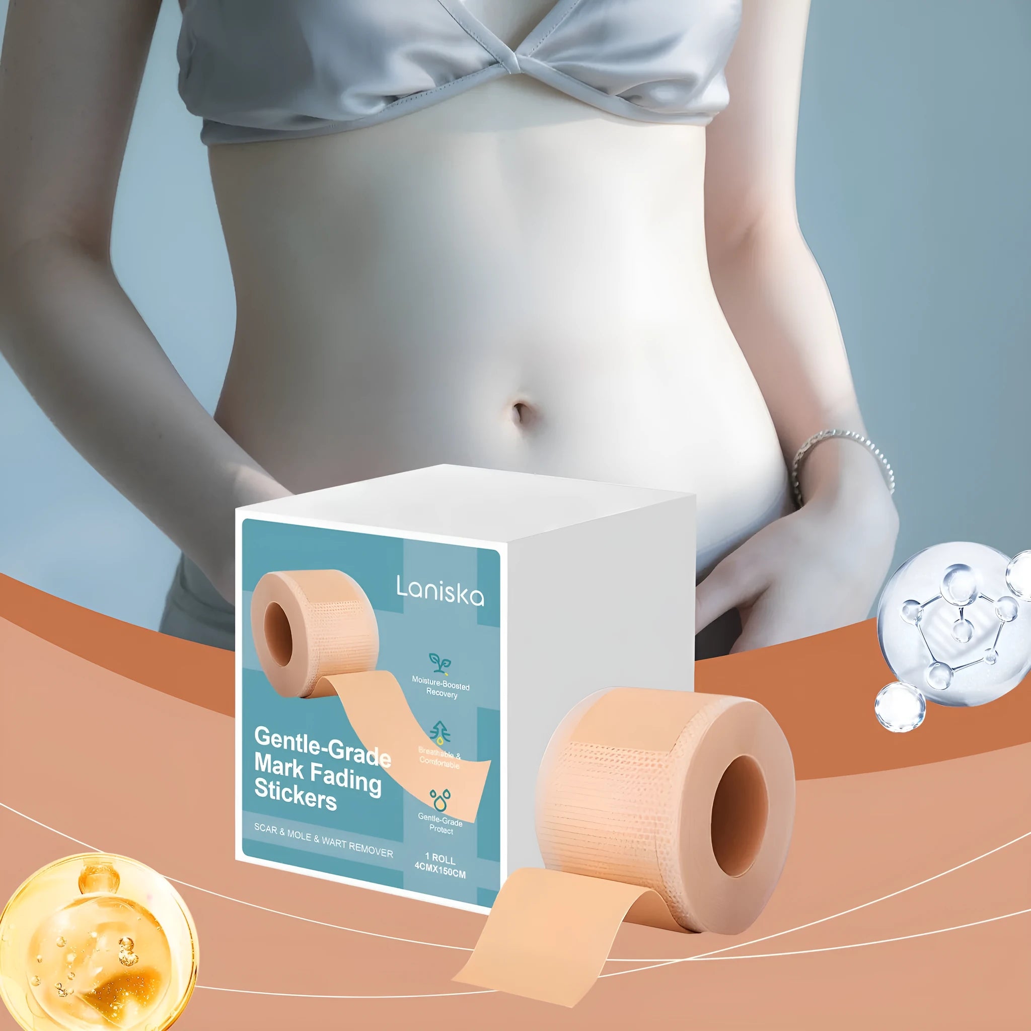 One roll of body skin imperfection cleansing care patch with tea tree oil and mint leaves