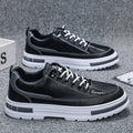 Men's Korean style platform sneakers with elastic band fastening in black colour option
