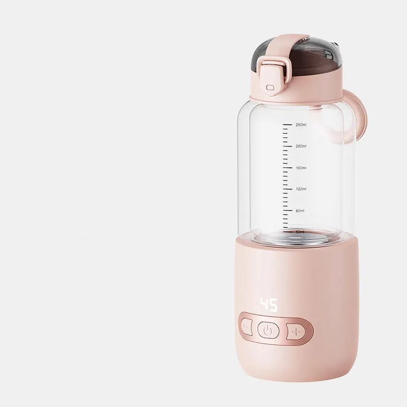 Wireless portable baby milk mixer with glass thermostatic cup 86x210mm in white