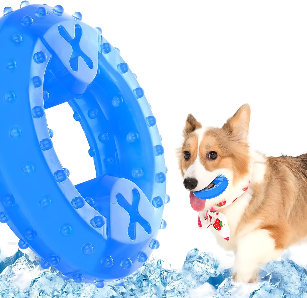 Freezable dog cooling chew toy with thickened non-toxic construction