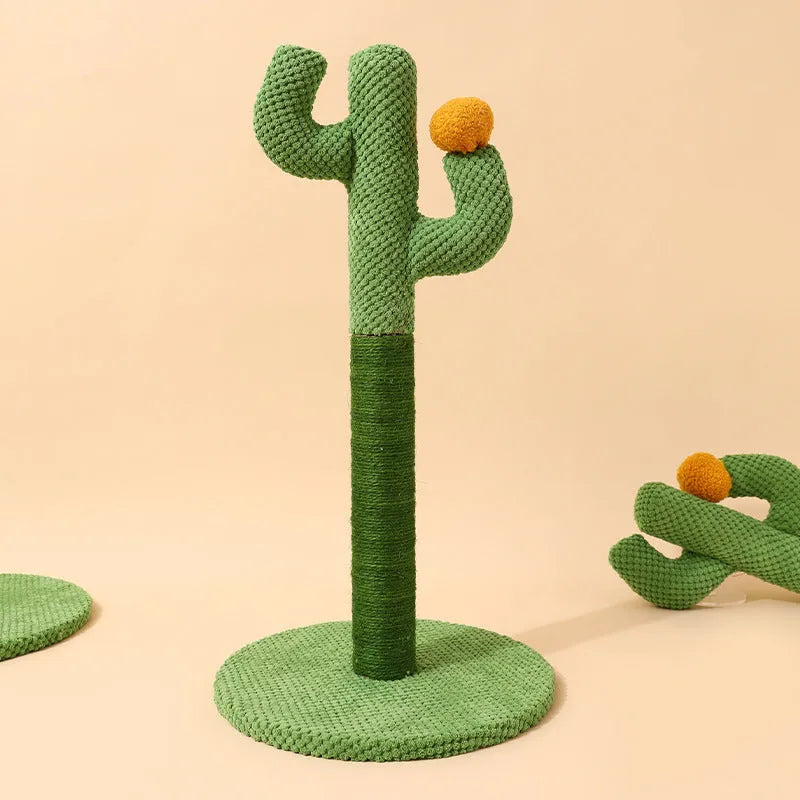Cactus design cat scratching climbing pole with sisal surface for claw grinding