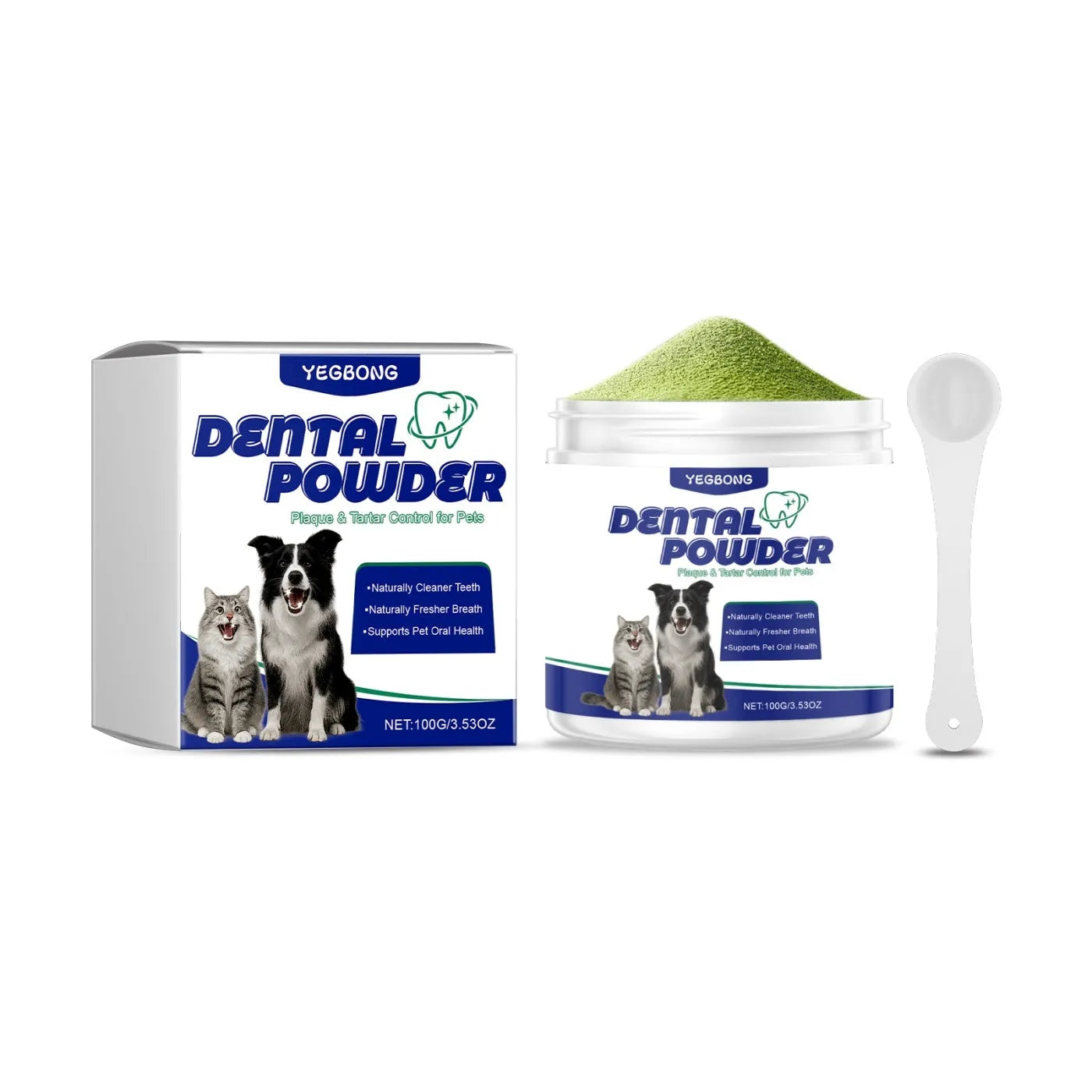 Pet tooth cleaning powder pack 100g for dogs and cats dental care