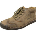 Men's leather casual boots in multiple colours with round toe and rubber soles