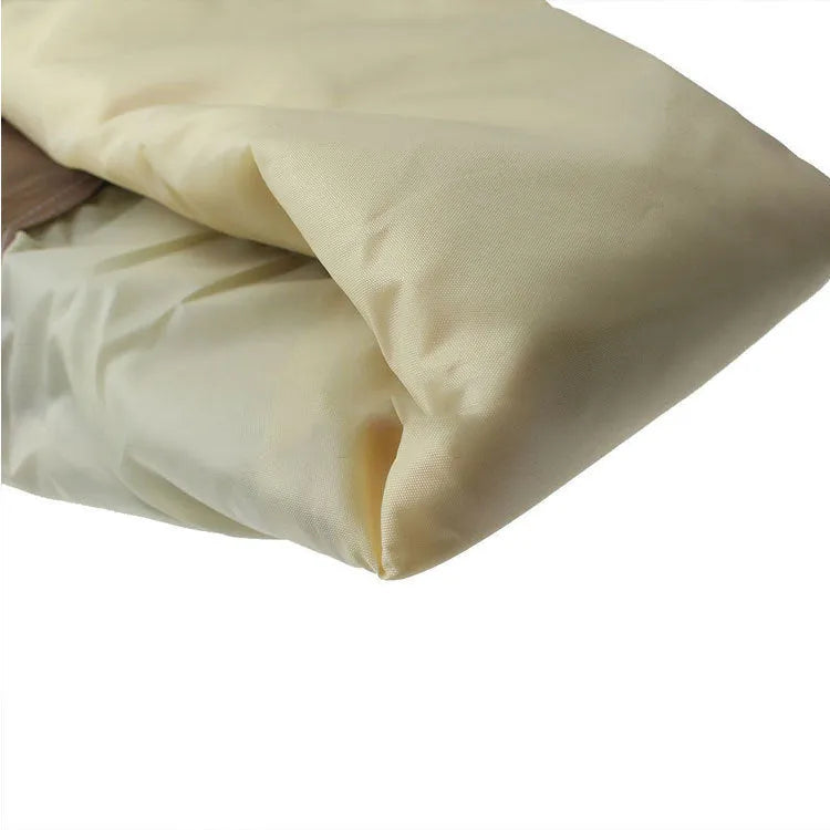 Beige polyester outdoor barbecue cover with a minimalist Nordic design, shown folded.