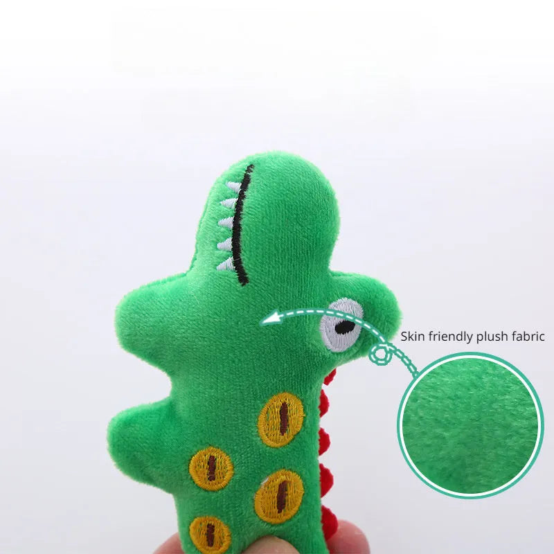 Plush cat toy shaped like a cow, parrot, or crocodile with catnip for interactive play