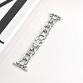 Denim-style metal chain watch strap for Apple Watch in silver, black, gold, rose gold, and starlight colours
