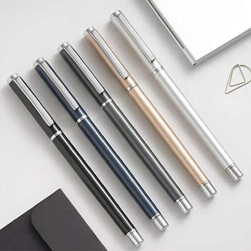 1201 metal gel ink pen with 0.5mm tip and black refill, 140mm length