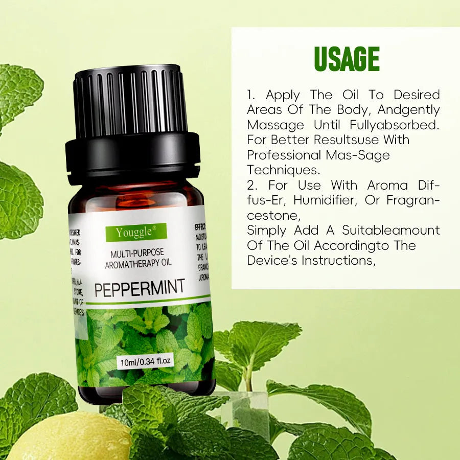 10ml bottle of mint essential oil for humidifier aromatherapy
