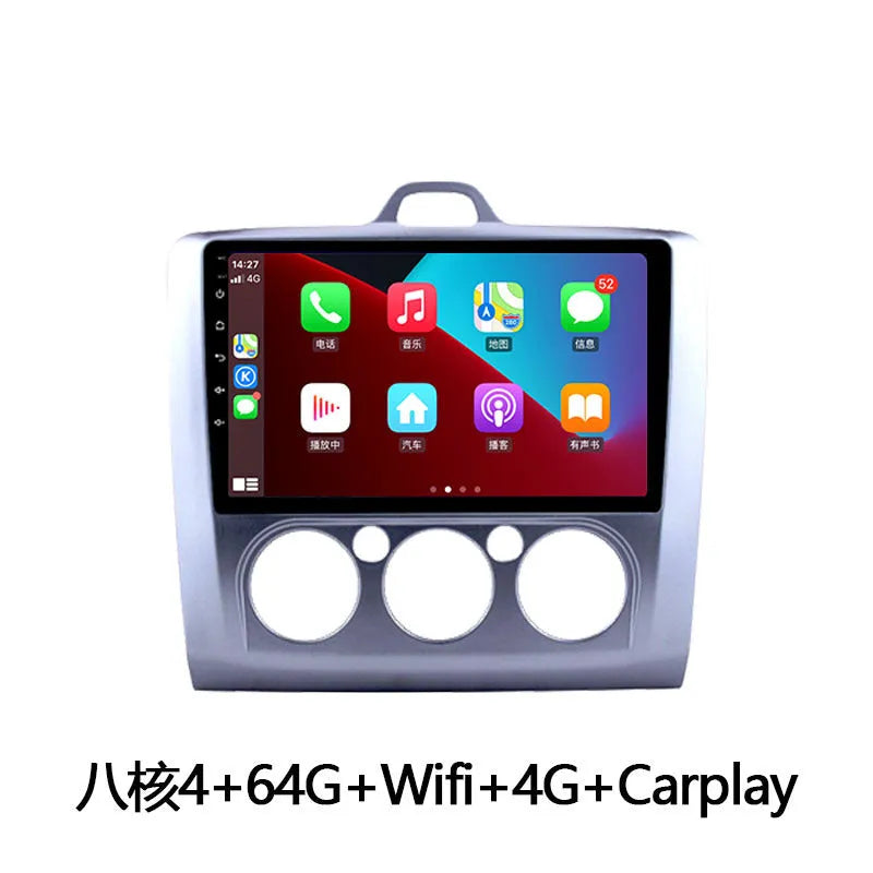 Android car stereo with 9-inch touchscreen and integrated manual air conditioner controls for Volkswagen Fox
