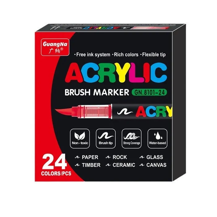 Set of acrylic marker pens with straight liquid paint for hand painting and graffiti artwork