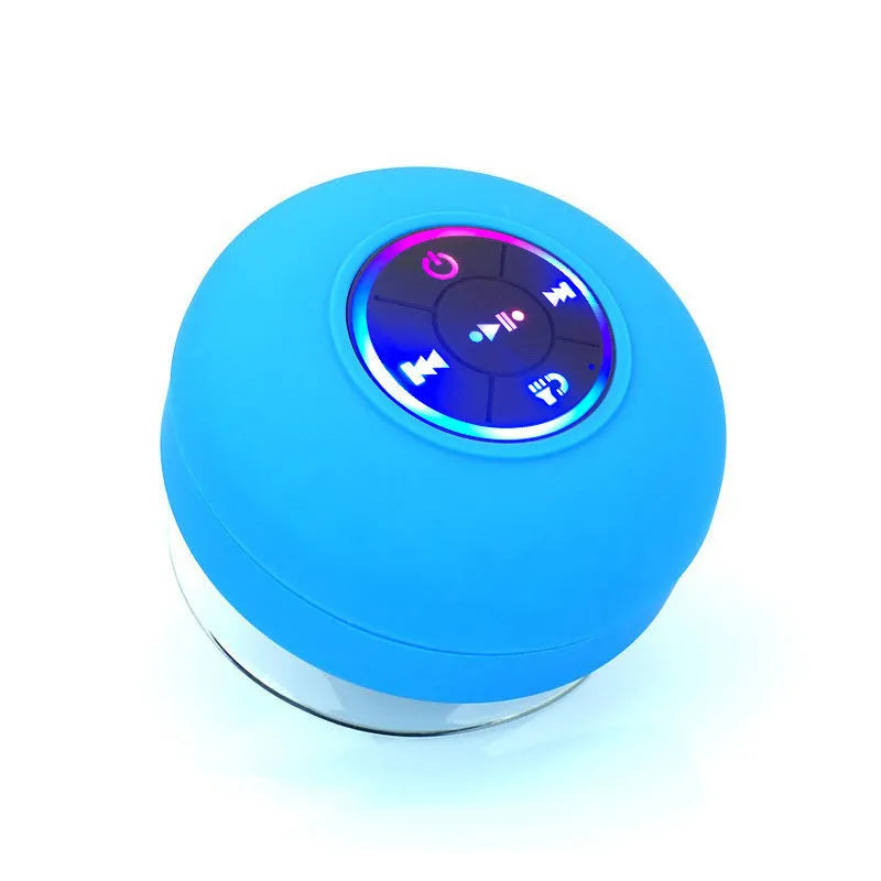 Big suction cup waterproof Bluetooth speaker with LED light emitting, available in multiple colours