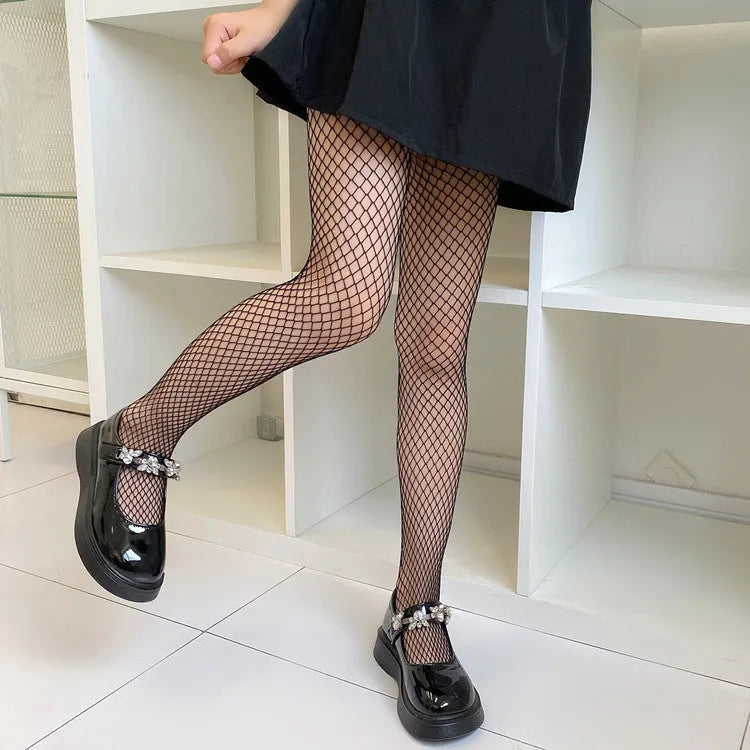Women's anti-hook mesh stockings in solid black or white with large medium or small net pattern free size 80-160cm