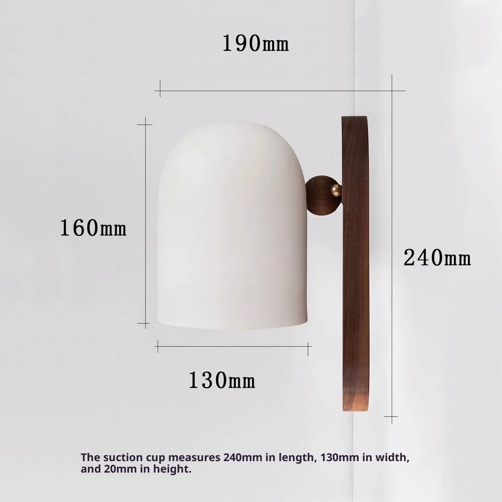 Japanese Zen ball light in black as wall lamp with 350-degree rotation for hallway