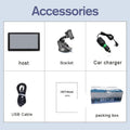 7-inch portable car GPS navigation device with touch screen on dashboard mounting bracket