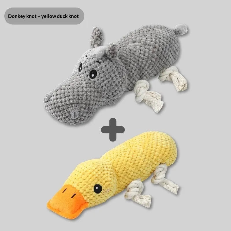 Chewing teeth-cleaning plush pet toy with sound PVC material in crocodile style for dogs