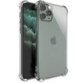 Clear transparent TPU shockproof phone case for Apple iPhone models 6 through 13 Pro Max.