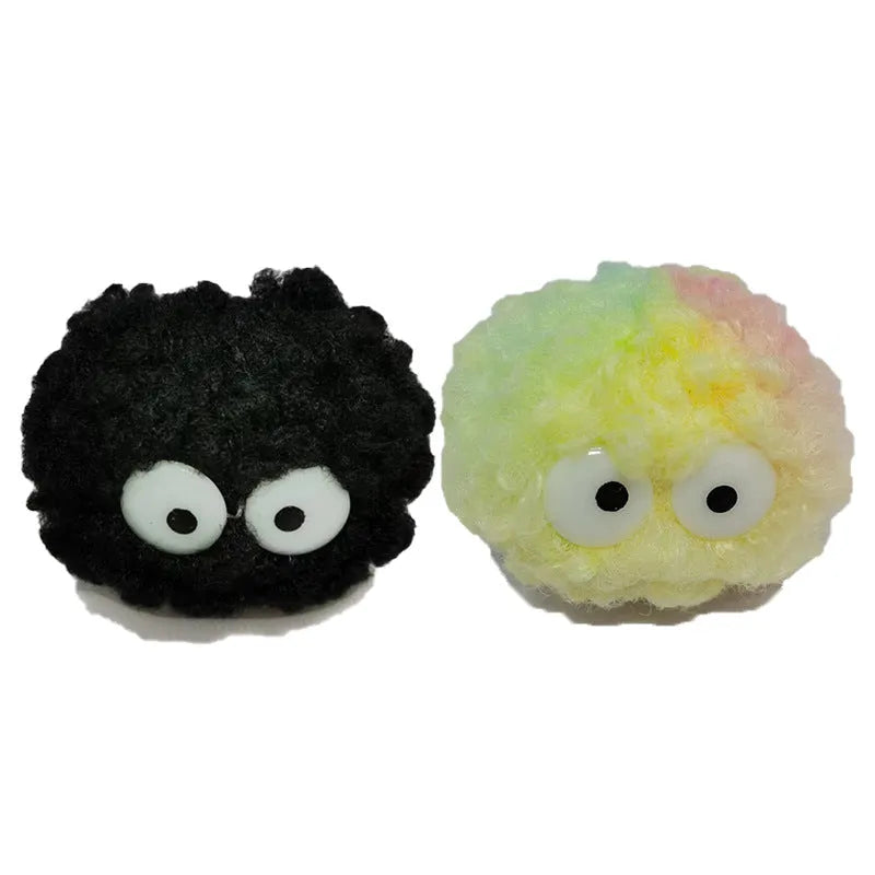 Doll bouquet DIY bounce ball accessory in artificial plush with ribbon eyes