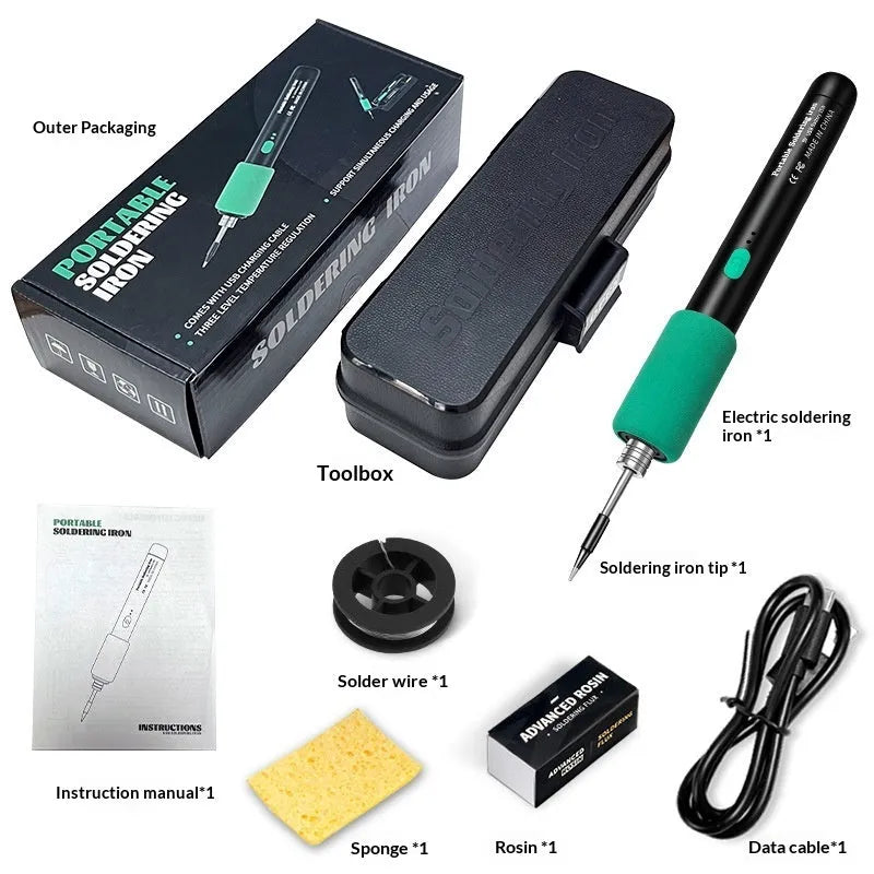 15W portable spot welding pen tool with rubber handle and USB charging interface