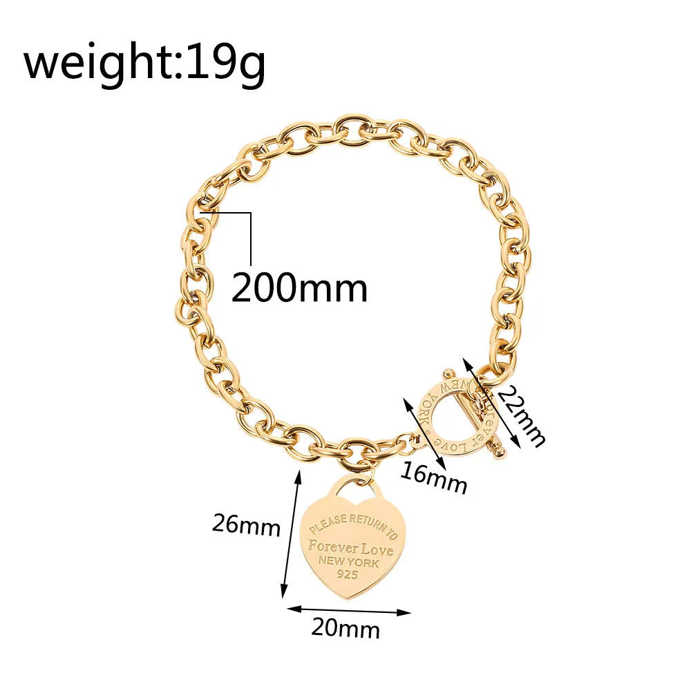 Alloy heart shape bracelet for ladies with electroplating finish, Sl257 style