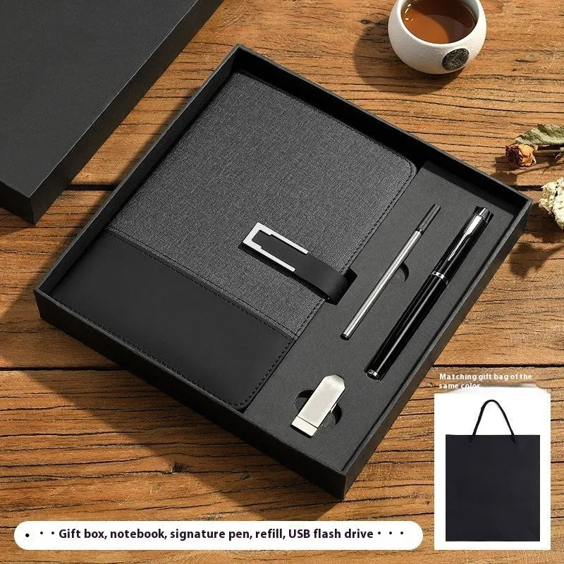 A5 soft PU leather notebook in brown, black, green, blue, or red, showing wood-free paper inside.