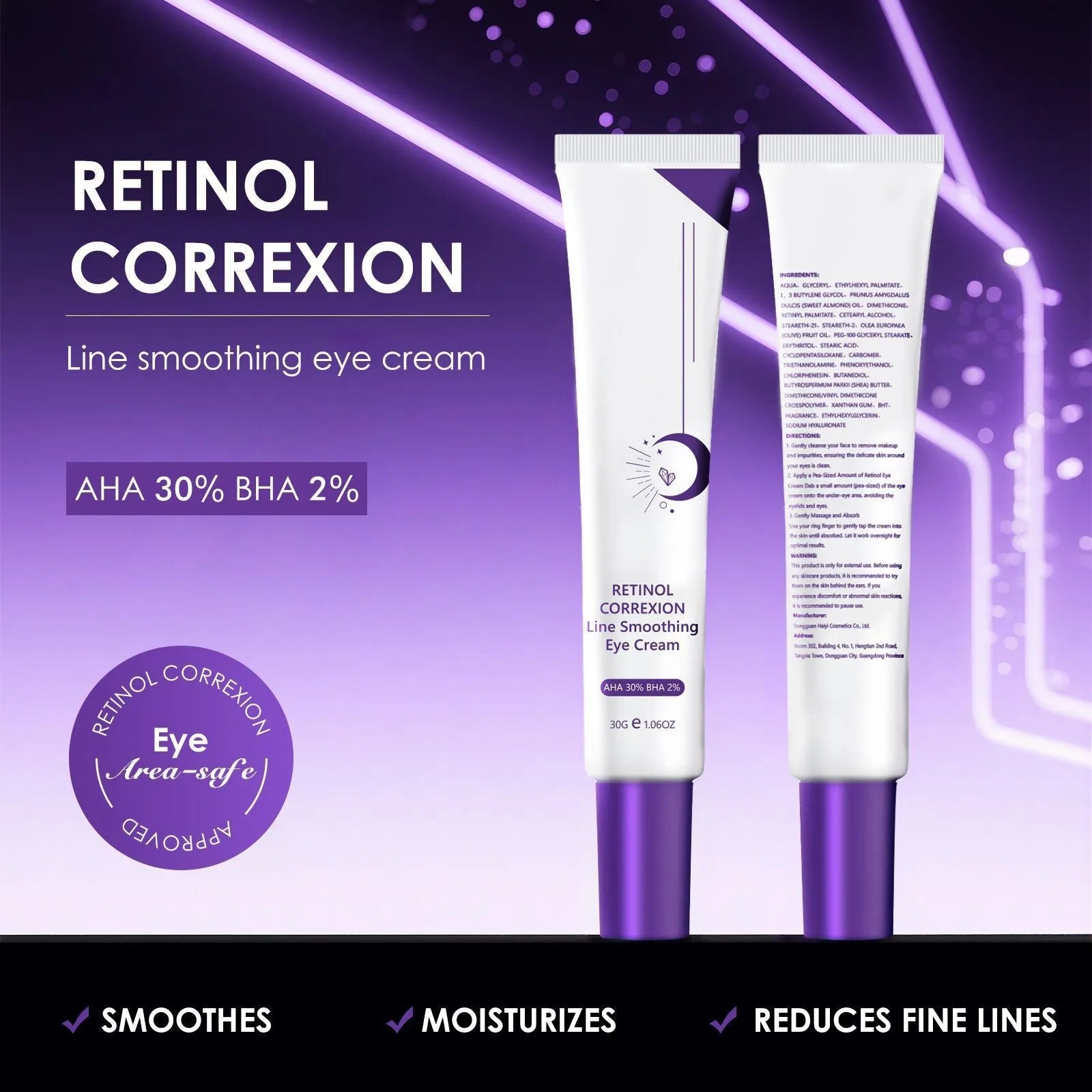 30g jar of retinol eye cream for nourishing eye area care