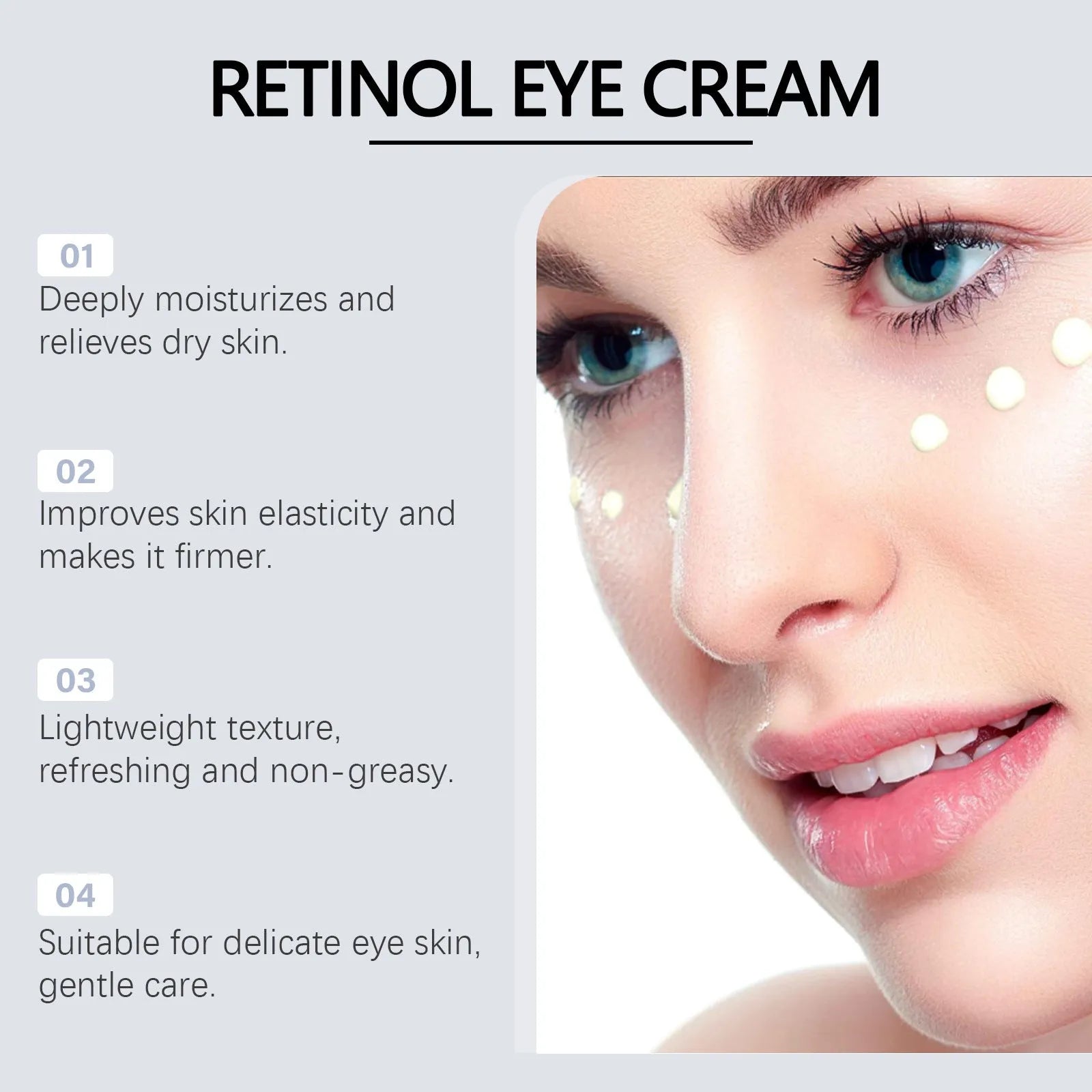 20g jar of retinol eye cream moisturising gel for daily hydration around eyes