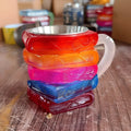 Synthetic resin bookmark coffee cup decorative ornament with American-style patterns measuring 13x10x10cm