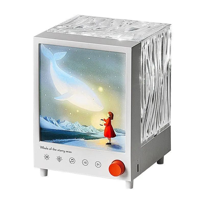 Aurora treasure box atmosphere projection lamp with Star Sea Whale light theme and Bluetooth speaker.