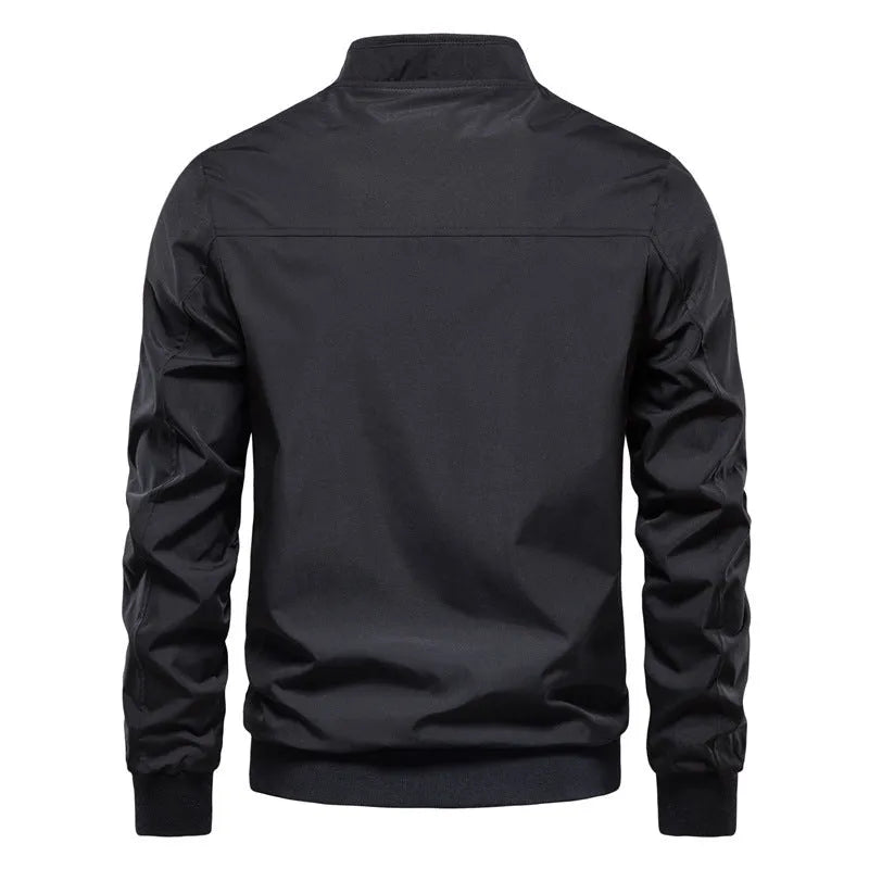 Men's thin casual jacket in polyester available in dark blue, black or Army Green colours
