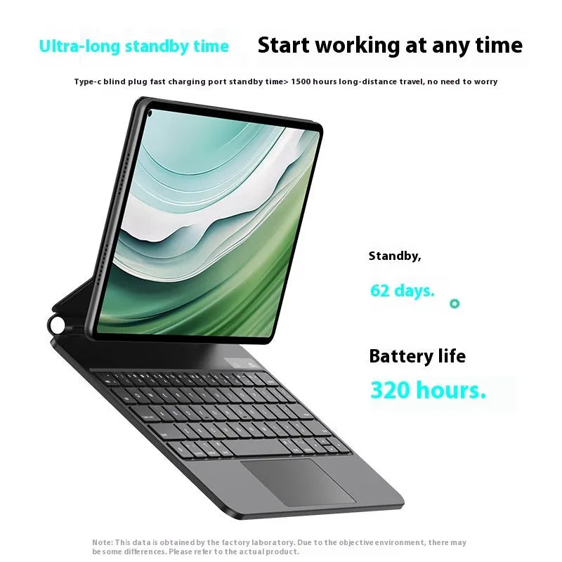 Huawei Matepad magnetic wireless keyboard cover in black with protective PU leather case