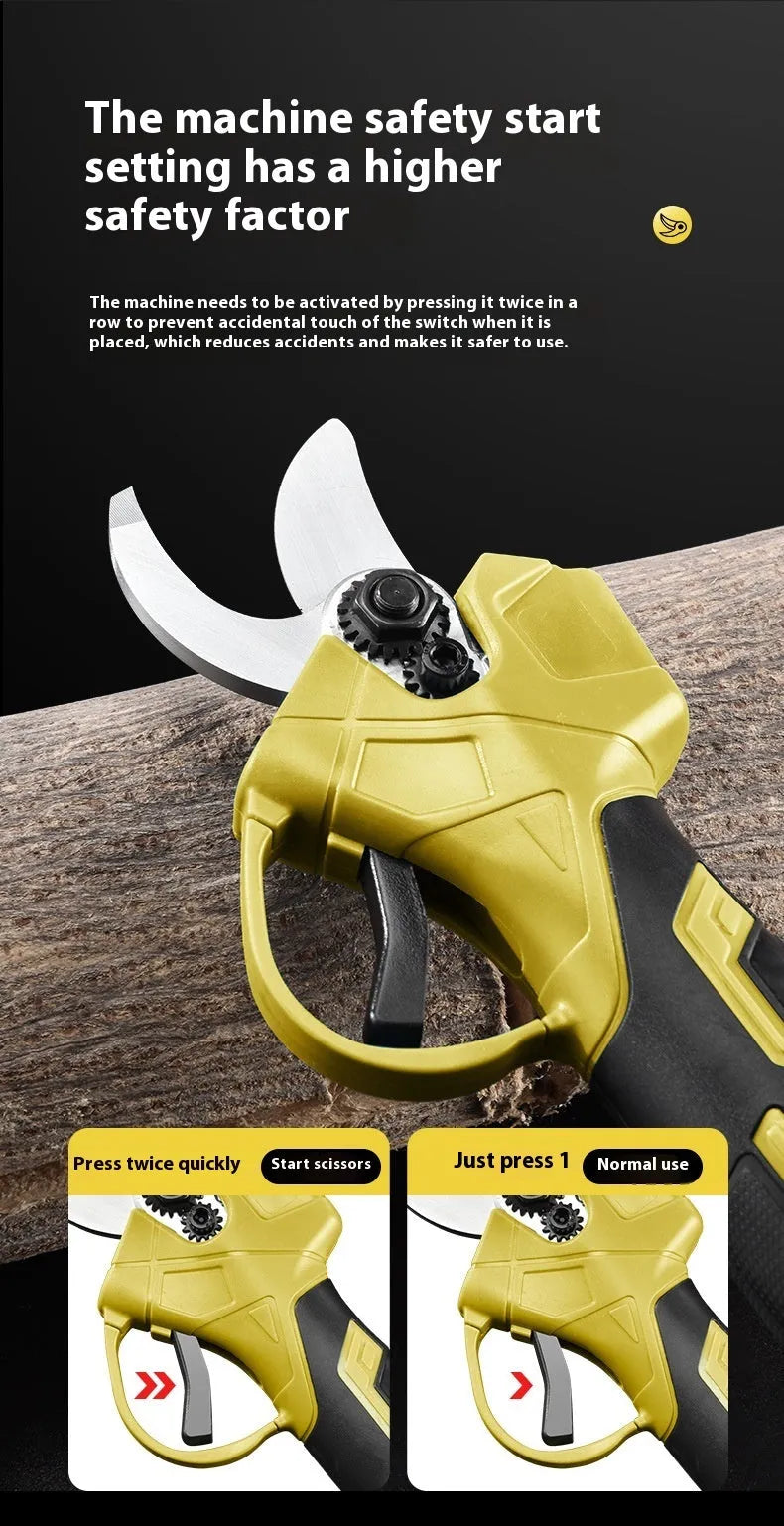 Electric pruning knife with lithium battery and plastic storage case for cutting branches