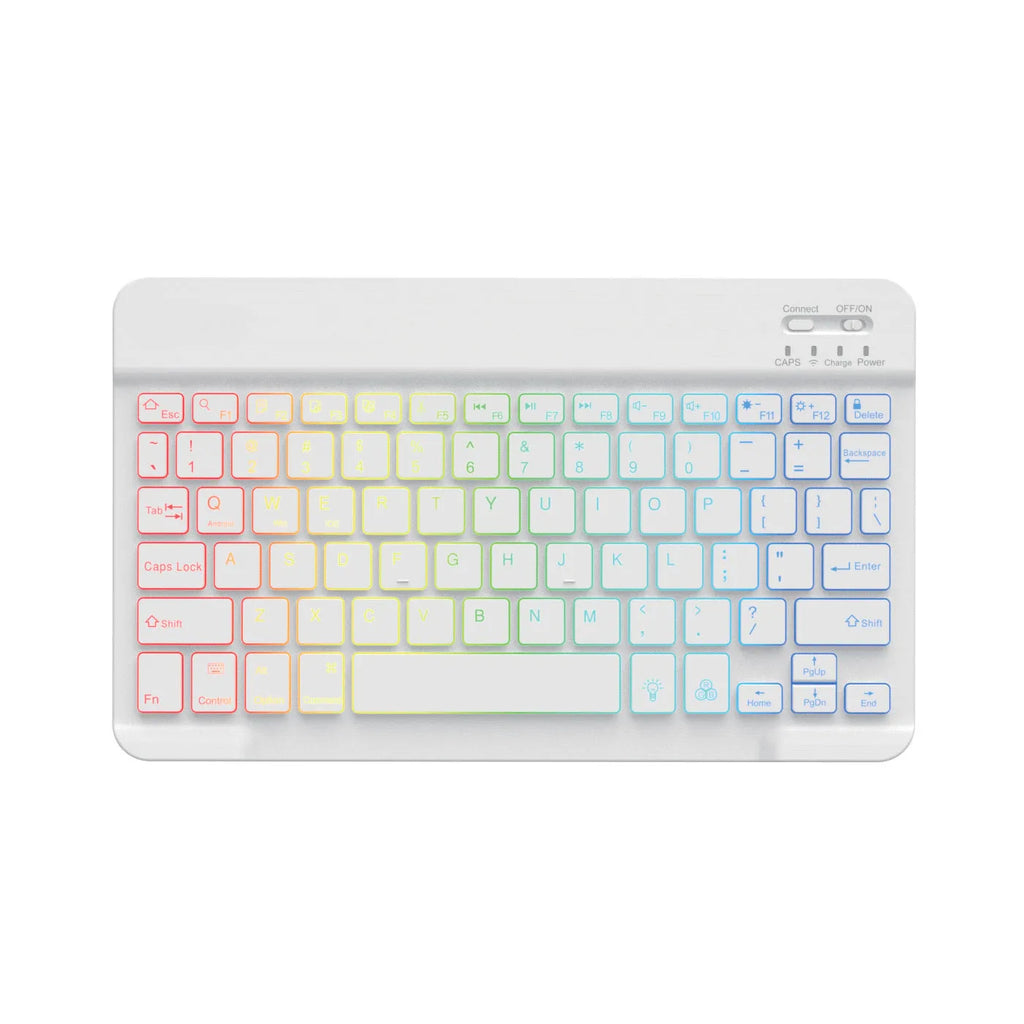 10-inch backlit Bluetooth wireless keyboard for tablets in multiple colour options