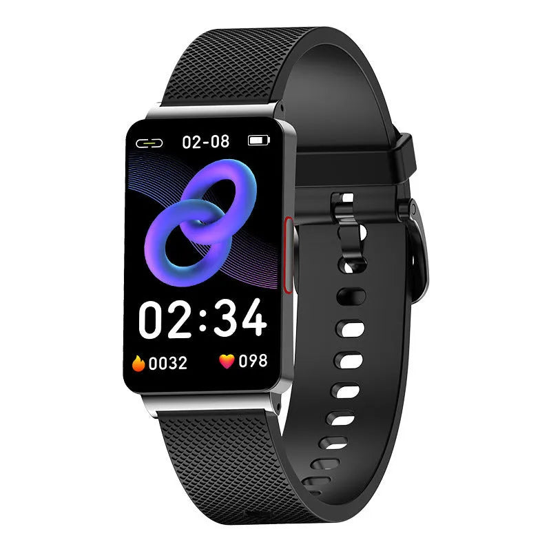 Blood glucose monitoring smart bracelet with touch screen and magnetic USB charging in black, gold or silver colours