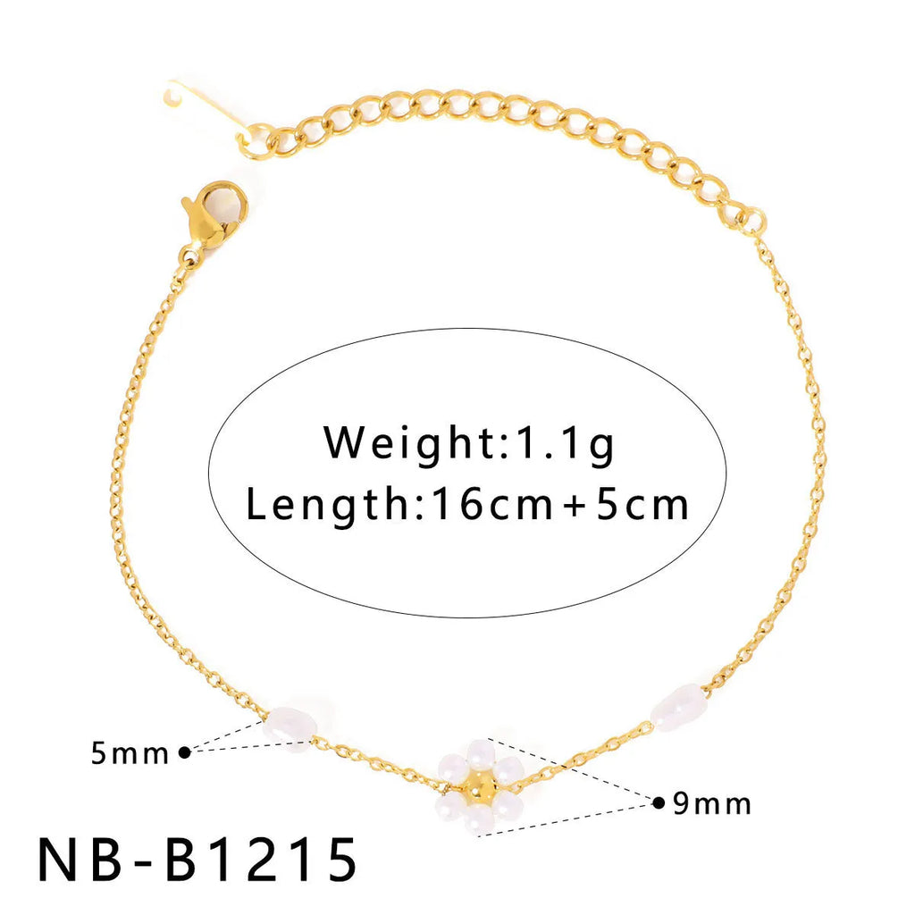 Peach Heart Tag Lobster Buckle Bracelet in stainless steel with 18K electroplating, heart and geometric charms, women's INS style